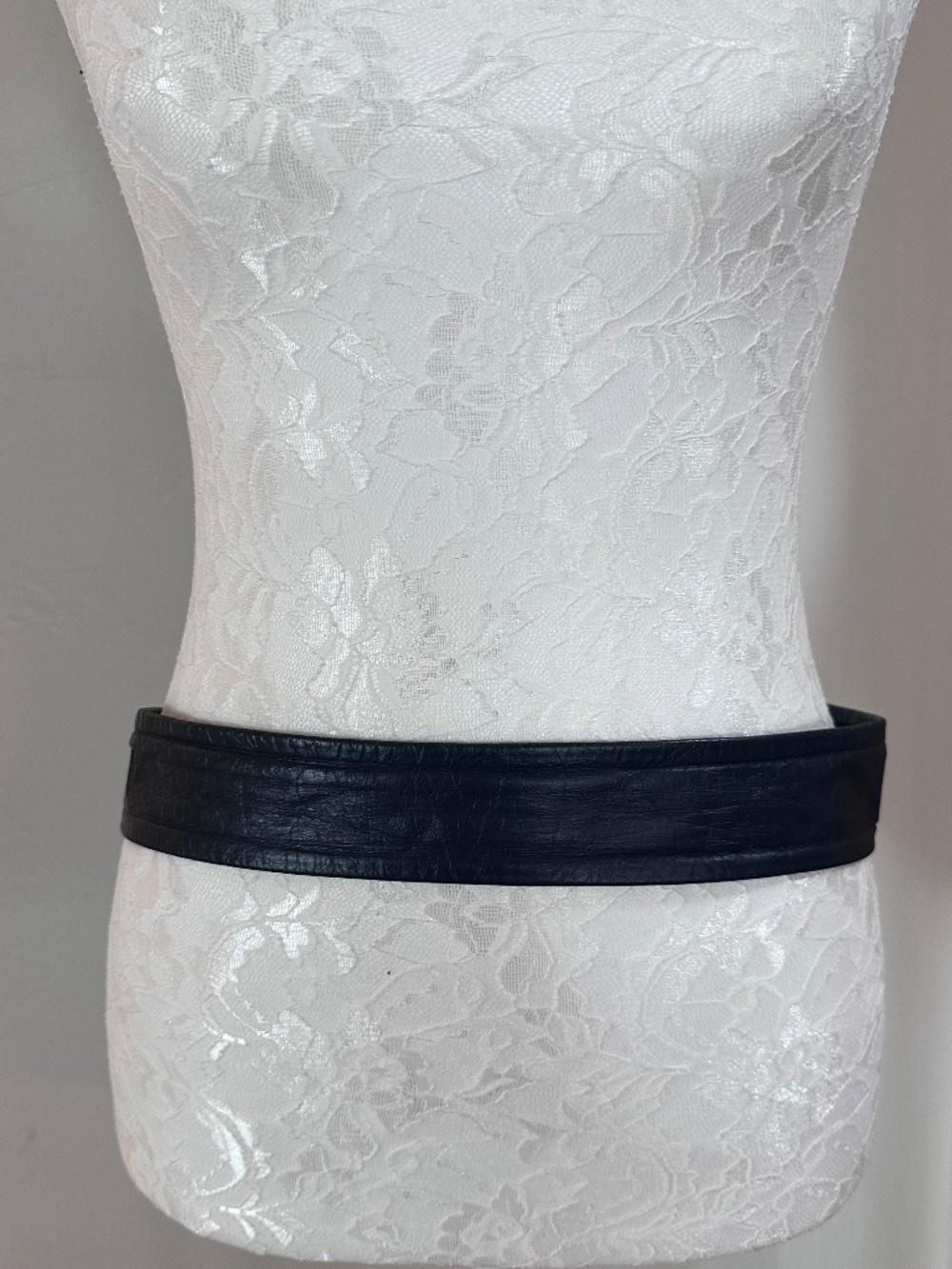 Navy blue leather belt